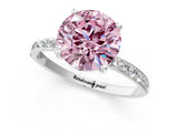 White gold Fancy Pink Round  Diamond Pavé Band with Six-Prong Setting_28