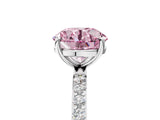 White gold Fancy Pink Round  Diamond Pavé Band with Six-Prong Setting_32