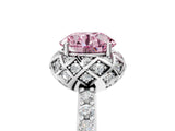 White gold Fancy Pink Round  Diamond Solitaire Ring with Shared Prong Pavé Band_17