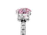 White gold Fancy Pink Round  Diamond Three-Stone Pave Band with Four-Prong Setting_5