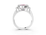 White gold Fancy Pink Round  Halo Diamond Engagement Ring with Split Shank and Four-Prong Setting_38