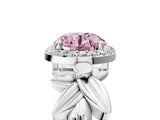White gold Fancy Pink Round  Halo Diamond Floral Band with Four-Prong Setting_40