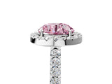 White gold Fancy Pink Round  Halo Diamond Pavé Solitaire Ring_68