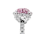 White gold Fancy Pink Round  Halo Diamond Pave Band Ring with Four-Prong Setting_20