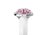 White gold Fancy Pink Round  Halo Diamond Ring with Cathedral Band and Four-Prong Setting_33