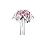 White gold Fancy Pink Round  Halo Diamond Ring with Round Cluster Setting, Solitaire Band, and Four-Prong Setting_34