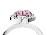 White gold Fancy Pink Round  Halo Diamond Solitaire with Pavé Band and Four-Prong Setting_33