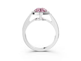 White gold Fancy Pink Round  Halo Pavé Diamond Engagement Ring with Bezel Setting_27