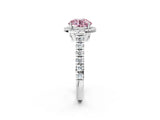 White gold Fancy Pink Round  Halo Pavé Diamond Engagement Ring with Four-Prong Setting_28