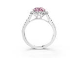 White gold Fancy Pink Round  Halo Pavé Diamond Engagement Ring with Four-Prong Setting_6