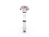 White gold Fancy Pink Round  Halo Pave Split Shank Prong Setting Ring_28