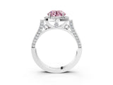 White gold Fancy Pink Round  Halo Pave Split Shank Prong Setting Ring_29