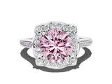 White gold Fancy Pink Round  Halo Round Diamond Pave Band with Four-Prong Setting_50