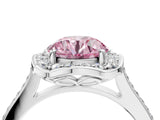 White gold Fancy Pink Round  Halo Round Diamond Pave Band with Four-Prong Setting_54