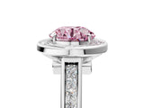 White gold Fancy Pink Round  Halo Solitaire Diamond Ring with Pave Band and Bezel Setting_34