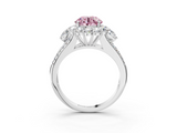 White gold Fancy Pink Round  Halo Split Shank Diamond Engagement Ring with Prong Setting_3