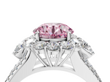 White gold Fancy Pink Round  Halo Split Shank Diamond Engagement Ring with Prong Setting_4