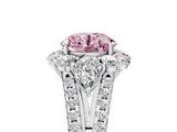 White gold Fancy Pink Round  Halo Split Shank Diamond Engagement Ring with Prong Setting_5