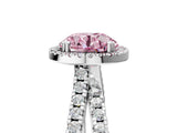 White gold Fancy Pink Round  Halo Split Shank Diamond Ring with Pavé Setting_43