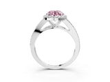 White gold Fancy Pink Round  Halo Split Shank Pave Diamond Ring with Four-Prong Setting_32