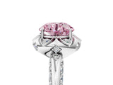 White gold Fancy Pink Round  Halo Split Shank Pave Diamond Ring with Petal Prong Setting_37