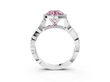 White gold Fancy Pink Round  Halo Twist Band Solitaire Ring_3