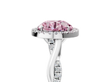 White gold Fancy Pink Round  Halo Twist Band Solitaire Ring_5