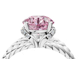 White gold Fancy Pink Round  Halo Twisted Band Four-Prong Ring_36