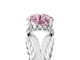 White gold Fancy Pink Round  Halo Twisted Band Four-Prong Ring_37