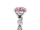 White gold Fancy Pink Round  Milgrain Bezel Diamond Engagement Ring with Solitaire Prong Setting_22