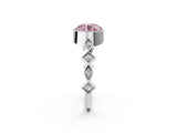 White gold Fancy Pink Round  Milgrain Marquise Diamond Twist Band Ring_76
