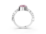 White gold Fancy Pink Round  Milgrain Marquise Diamond Twist Band Ring_77