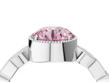 White gold Fancy Pink Round  Milgrain Marquise Diamond Twist Band Ring_78