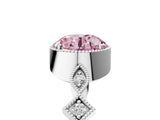 White gold Fancy Pink Round  Milgrain Marquise Diamond Twist Band Ring_79
