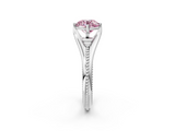 White gold Fancy Pink Round  Solitaire Beaded Band Six-Prong Setting_2