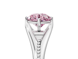 White gold Fancy Pink Round  Solitaire Beaded Band Six-Prong Setting_5