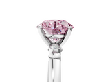 White gold Fancy Pink Round  Solitaire Beaded Band with Four-Prong Setting_5