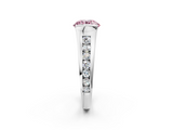 White gold Fancy Pink Round  Solitaire Bezel-Set Diamond Ring with Channel-Set Band_2