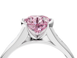 White gold Fancy Pink Round  Solitaire Bezel-Set Diamond Ring with Channel-Set Band_4