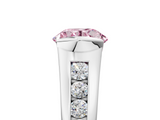 White gold Fancy Pink Round  Solitaire Bezel-Set Diamond Ring with Channel-Set Band_5