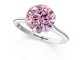 White gold Fancy Pink Round  Solitaire Cathedral Diamond Ring with Six-Prong Setting_1