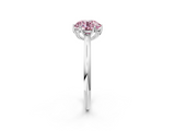 White gold Fancy Pink Round  Solitaire Cathedral Diamond Ring with Six-Prong Setting_2