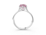 White gold Fancy Pink Round  Solitaire Cathedral Diamond Ring with Six-Prong Setting_3