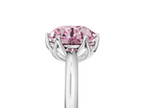 White gold Fancy Pink Round  Solitaire Cathedral Diamond Ring with Six-Prong Setting_5