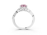White gold Fancy Pink Round  Solitaire Celtic Knot Engagement Ring with Four-Prong Setting_3