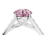 White gold Fancy Pink Round  Solitaire Channel-Set Diamond Engagement Ring with Four-Prong Setting_32