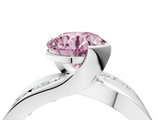 White gold Fancy Pink Round  Solitaire Channel-Set Split Shank Ring with Tension Prong Setting_7