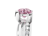 White gold Fancy Pink Round  Solitaire Channel-Set Split Shank Ring with Tension Prong Setting_8