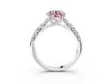 White gold Fancy Pink Round  Solitaire Chevron Pave Diamond Engagement Ring with Six-Prong Setting_3