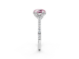 White gold Fancy Pink Round  Solitaire Diamond Engagement Ring with Pave Band and Six-Prong Setting_2